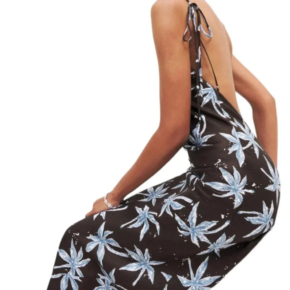 NWT Reformation Linen Dress Selia Midi Desert Palm Brown Size S - Picture 14 of 15